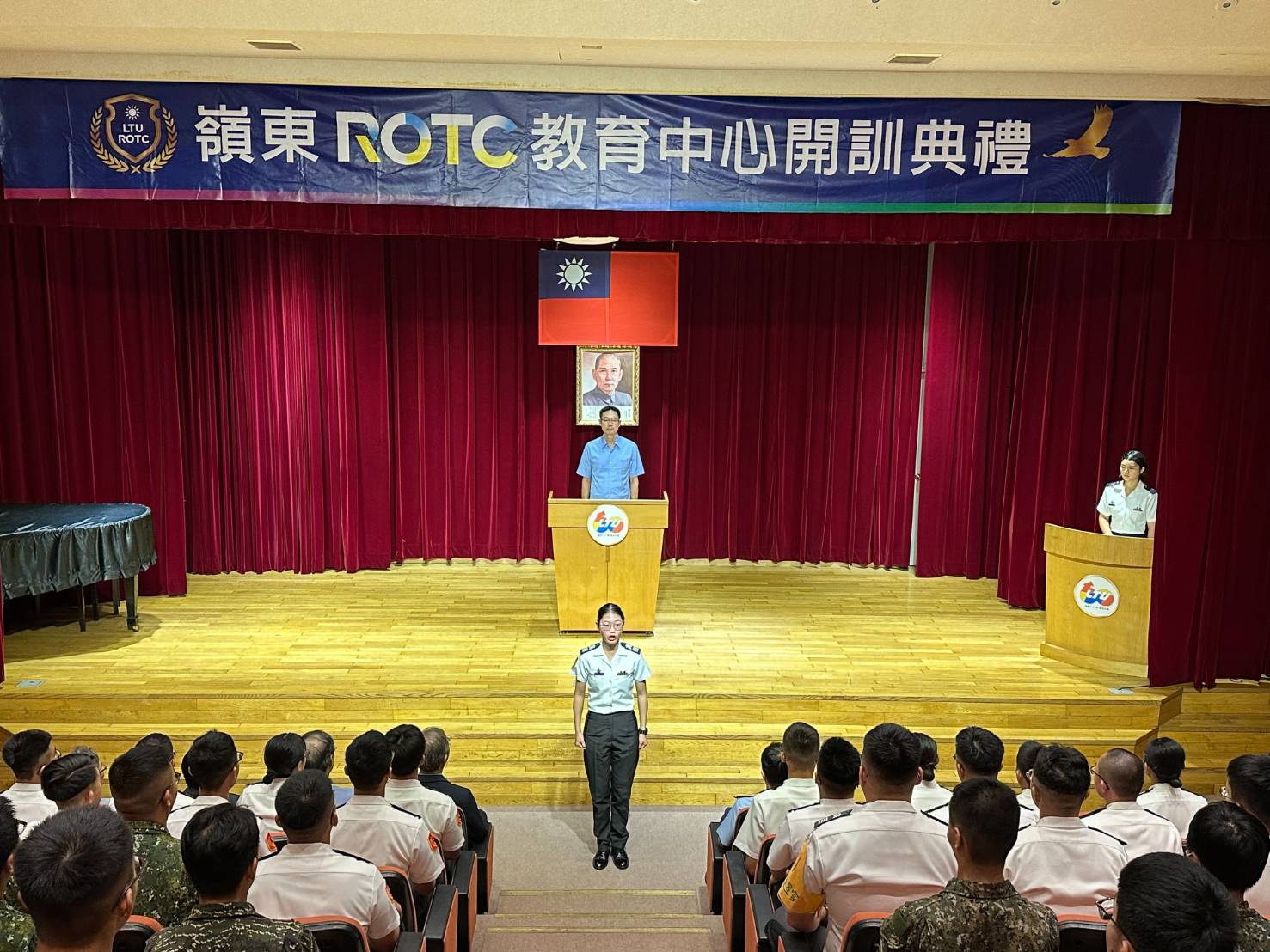 嶺東科技大學ROTC教育中心12日舉行115學年度開訓典禮，共有76名學生投入新學期訓練。