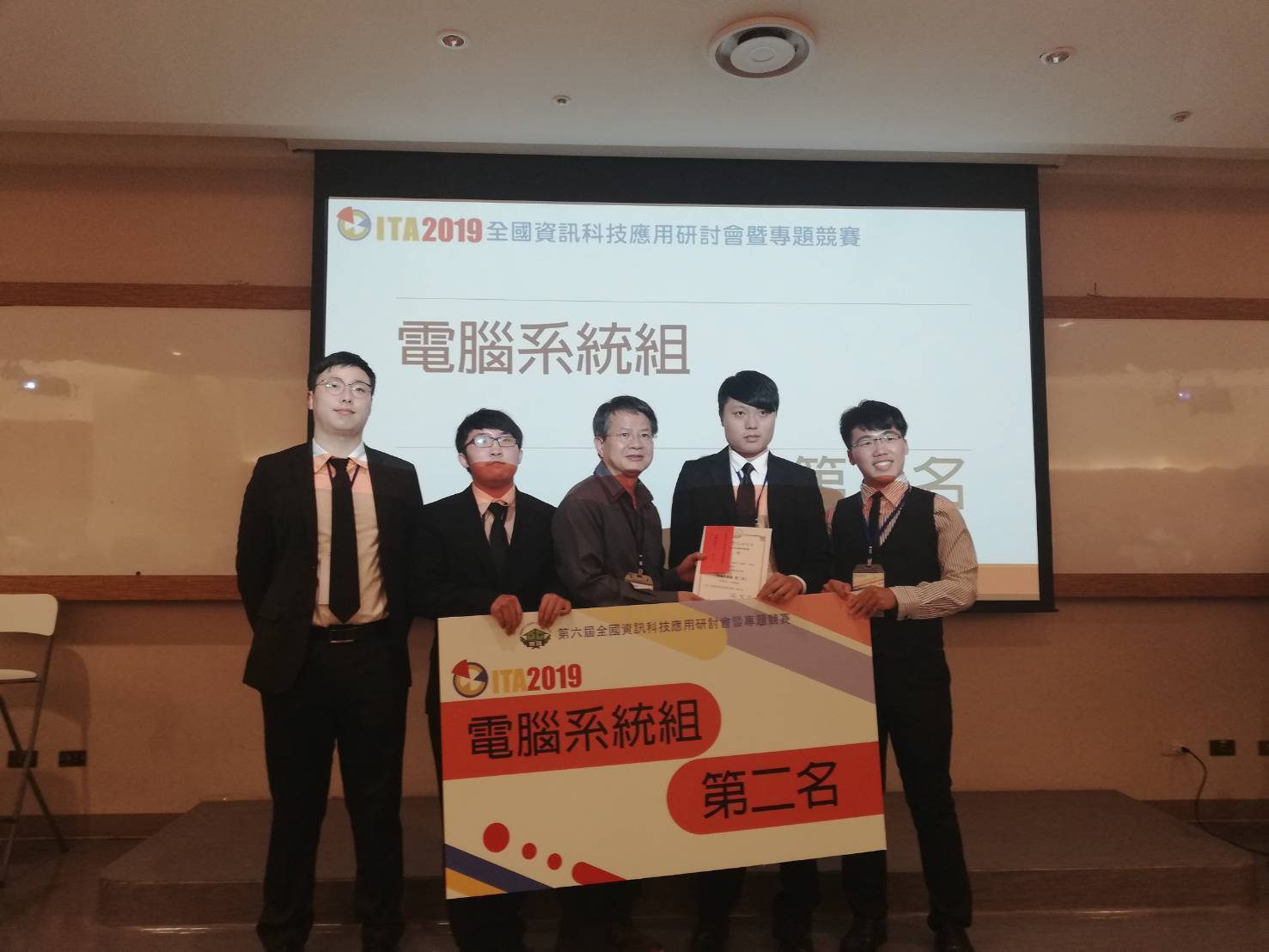 參加「第六屆全國資訊科技應用專題競賽ITA2019」決賽，榮獲「電腦系統組」第一名與第二名的佳績!
